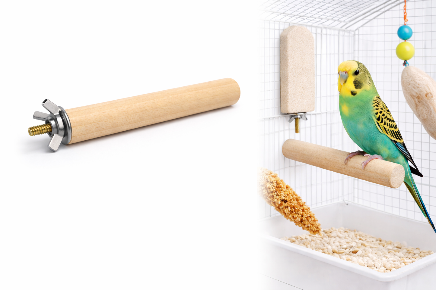 Luonnollinen puinen lintujen orsi 20 CM