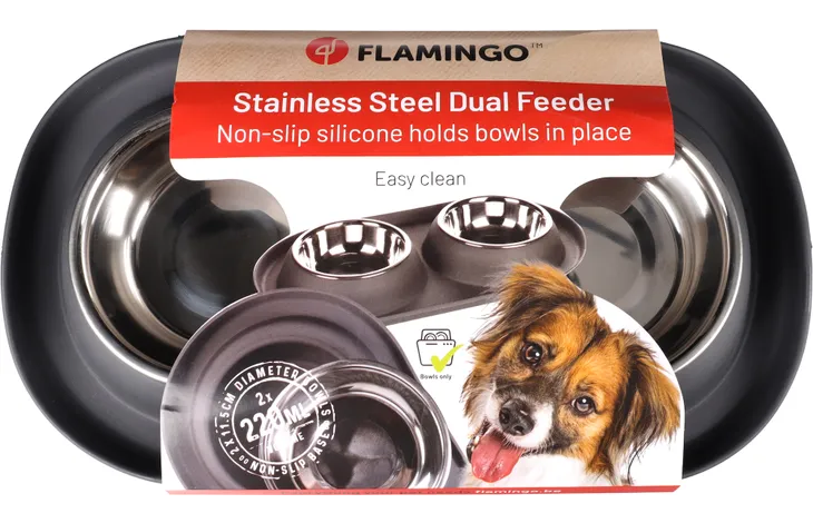 Kaksiosainen ruokakuppi Duo Dinner Grafa Dark Grey – Ø 11,5 cm (2 × 220 ml)