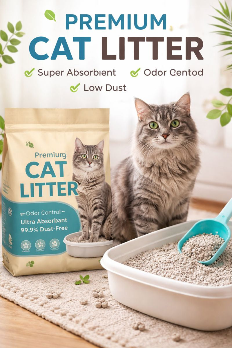 Kissanhiekka ja hoitotuotteet