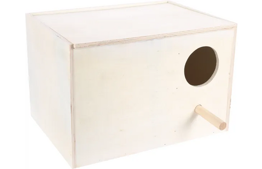 PESÄLAATIKKO PARAKEETEILLE – VAAKAMALLI 35X25x23