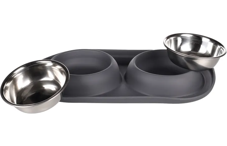 Kaksiosainen ruokakuppi Duo Dinner Grafa Dark Grey – Ø 11,5 cm (2 × 220 ml)